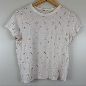 Marine Layer T Shirt Women's Size Small White with colorful Pattern